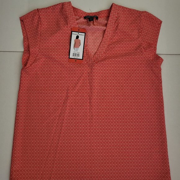 Hilary Radley Women's V-Neck Short Sleeve Blouse - Picture 1 of 3